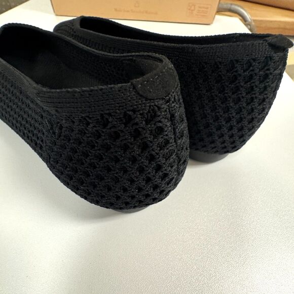 Vivaia Margo 2.0 Black Mesh Square Toe V-Cut Ballet Flat Comfort EU Size 38.5 - Picture 9 of 12